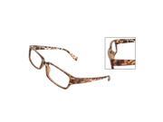 New Men Women Leopard Pattern Plastic Frame Arms Clear Lens Plano Glasses