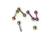 5 316L Surgical Steel Tongue Bar Ring Barbell Body Piercing 0.12