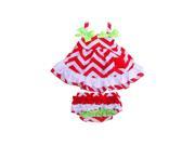 Baby Girl 2pcs Clothing Set Ruffle Bloomers Cute Red Striped T shirts with Floral Ruffle Toddler Cotton Clothing M