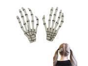 1 Pair Fashion Hot Sale Skeleton Hand Bone Hairslides Hair Clip Punk Hairpin Hair Pin White Luminous