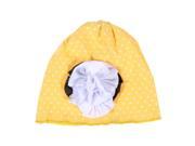 1pcs Baby Newborn Boy Girl White Dot Yellow Hat Cap with White Flower Yellow