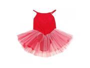 Girl Ballet Dance Dress Gymnastic Leotard Straps Tutu 5 6 Yrs Red