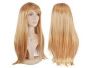 Women s Long Curly Wigs Straight Cosplay Costume Ladies Wig Blonde