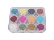 THZY 12 Color Nail Art Shiny Glitter Powder Dust Tips Manicure DIY Girls
