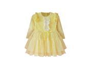 Spring and Autumn Fashion Kids Girl s Baby Sweet Lace Bowtie Long sleeve Dress Yellow Size 140