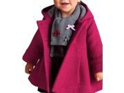 Baby Wear Girls Thick Warm Jacquard Woolen Coat Clothes Girls Coat Red 100CM