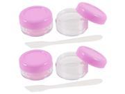 4 Pcs Pink Clear Plastic Makeup Face Empty Cosmetic Jar 10ml