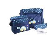 4pcs As Button Embroidery Baby Nappy Changing Bags Sets Dark Blue