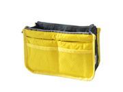 Fashion Dual Bag Organizer Mp3 Phone Cosmetic Book Storage Nylon Bag In Bag Handbag Purse yellow