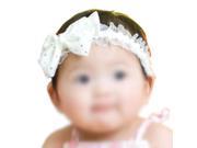 White Baby Girl Kids Infant Lace Bowknot Headband Hair Band