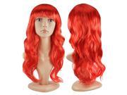 2014 New Women s Long Curly Wigs Cosplay Costume Ladies Wig Red