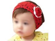 1X Baby Girl Kids Infant Woolen Flower Headband Hair Band Red