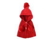 Girl Boy Lovely Knit Hat Winter Baby Conjoined Shawl Hat