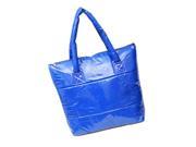 Hot sale Products Stylish Simple Pure Color Stripe Winter Cotton Handbag Shoulder Bag blue