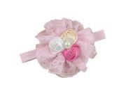Baby Girl Infant Headband Rose Flower Lace Headwear Hair Band Pink