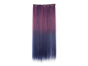 Clip In Blue Purple Hair Extension Synthetic Fiber Hairpiece Punk