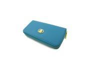 Lady s Pu Leather Wallet Clutch Long Handbag Phone Case Blue