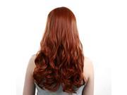 Heat Resistant Inclined Bang Big Wavy Auburn Red Cosplay Full Wig