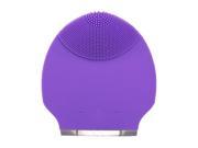 Silicone Skin Mini Ultrasonic Rechargeable Facial Cleansing Brush Beauty Instruments Purple