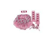 4pcs set Newborn Floral Baby Romper with Tutu Dress Head Band Shoes Leggings Baby Clothing Set S