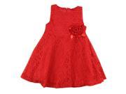 2015 lace casual dress lovely little party dress baby girl flower dress children clothes 120cm 5T Red