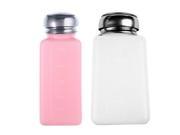 New Empty Pump Dispenser For Nail Art Polish Remover Pink and White Bottle