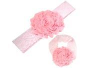 New Lace Baby Headband Little Girl With Glitter Flower pink