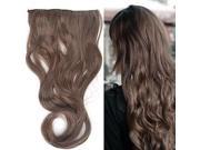Brown Hair Extensions Long Curvy Wavy Clip Pony Tail In Fashion Piece Straight