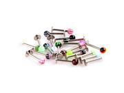 20pcs Colorful Stainless Steel Cone Lip Rings Bars Stud Piercing