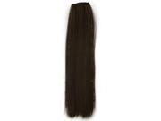 8 Pcs 15 6 Medium Brown Straight Full Head Clip In Synthetic Hair