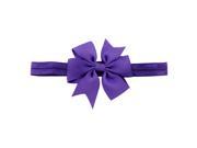 1 Piece Baby Girls Hair Bow Tie Ribbon Decor Hairband Headband Purple
