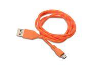 3M Braided Fabric Micro USB Data Sync Charger Cable Cord For Cell Phone Orange