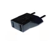 US to 2 Pin EU German AC Travel Power Adapter Plug Converter Black