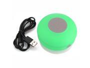 SODIAL Waterproof Mini Handsfree Speaker jukeboxes Bluetooth USB 2.5 mm Microphone for Mobile with Suction Cup Green