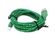 THZY 1M Braided Fabric Micro USB Data Sync Charger Cable Cord For Cell Phone Green