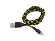 3M Braided Fabric Micro USB Data Sync Charger Cable Cord For Cell Phone Black