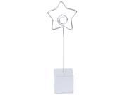 Silver Star Shape Resin Cube Base Card Picture Memo Photo Clips Wire Clip