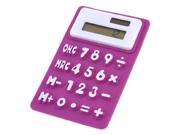 THZY New Purple White Soft Silicone 8 Digits LCD Display Electronic Calculator