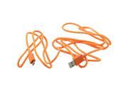 Hemp Rope Micro USB 2.0 Charger Charging Sync Data Cable Cord For Samsung Galaxy 2M Orange