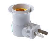US Plug to E27 LED Light Bulb Adapter Socket Holder with Switch White