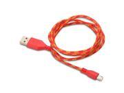 2M Braided Fabric Micro USB Data Sync Charger Cable Cord For Cell Phone Red