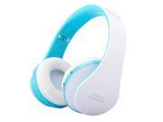 NX 8252 Bluetooth Headphone Fold High Fidelity Surround Sound Wireless Stereo Headset with Mic blue and white