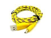 3M Braided Fabric Micro USB Data Sync Charger Cable Cord For Cell Phone Yellow
