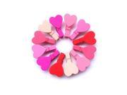 THZY 12pcs Mini Heart Love Wooden Photo Paper Peg Pin Clothespin Craft Clips