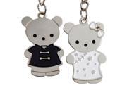 1 Pair Lovely Key Ring Chain Keychain Couple Lover Black White
