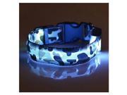White S Pets Dog LED Leopard Night Safety Collar Adjustable