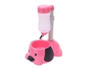Lifting Water Drinking Feeder Fountain with Food Bowl For Dogs Cats Especially For Small Size Pets Pink