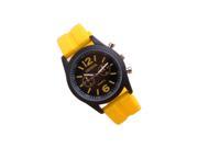 GENEVA Unisex Silicone Analog Quartz Watch Yellow