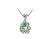 THZY Women s Crystal Rhinestone Drop Style Pendant Necklace Chain Green