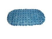 Pebbles Non Phthalate PVC Anti Fungal Non Slip Rubber Bath Mat with suction cups Transparent Blue